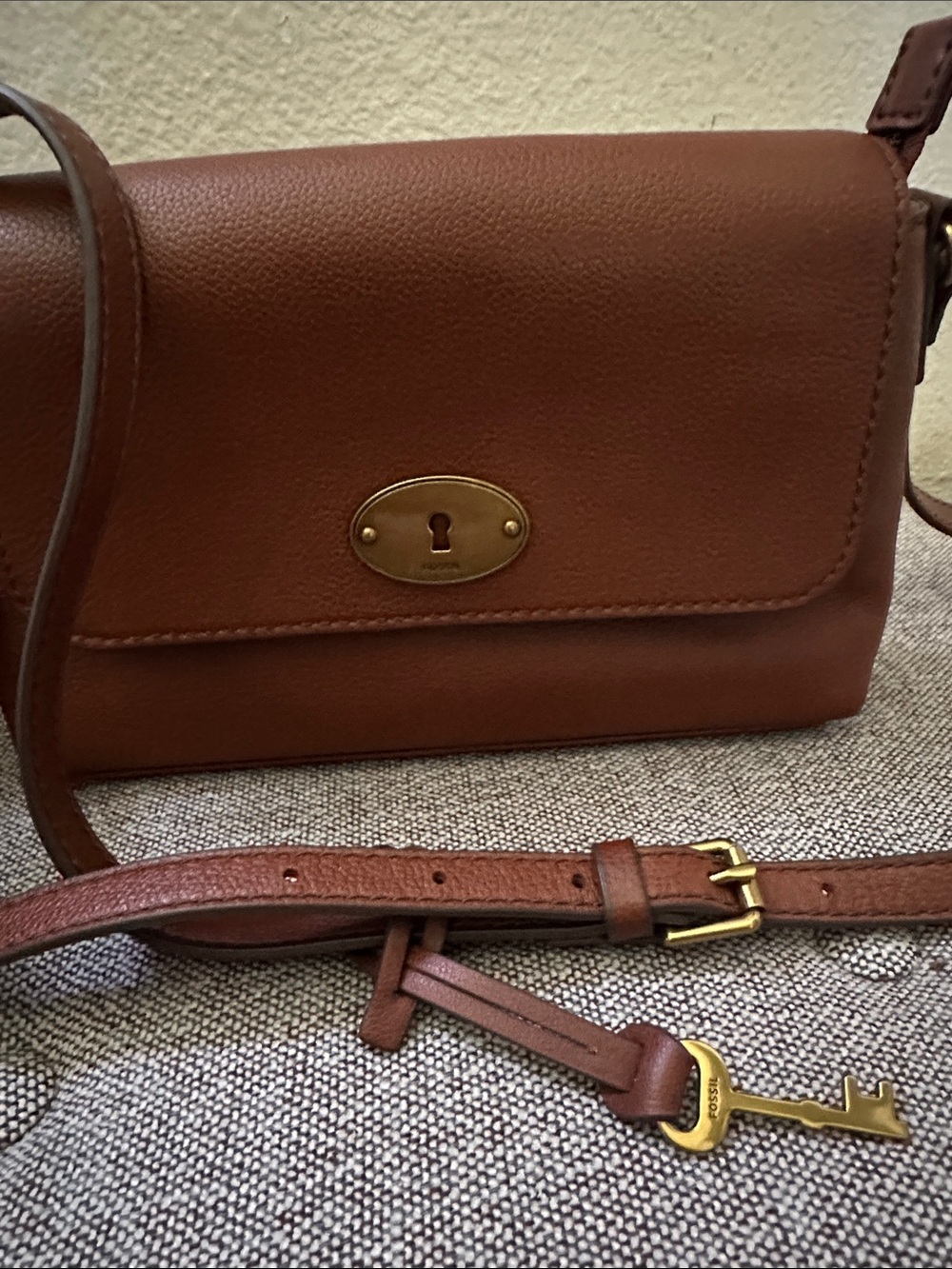 Fossil Gabriella small Brown Leather Crossbody Shoulder Bag - Picture 7 of 13